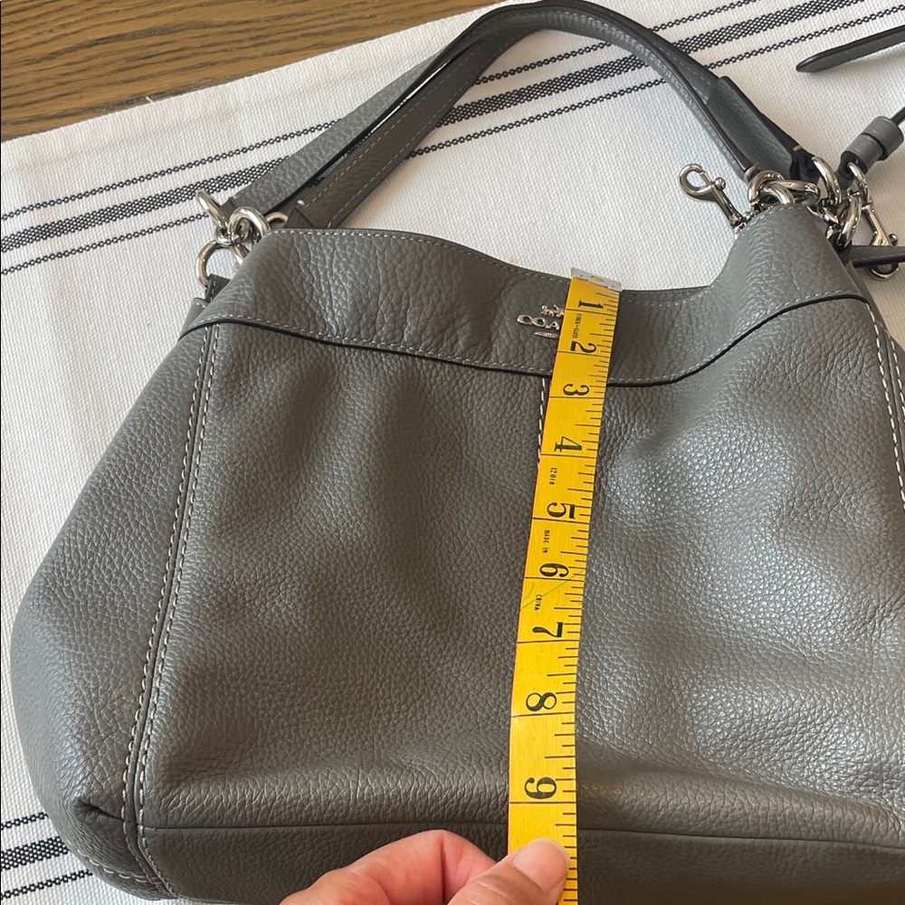 Coach Pebble Leather Shoulder Bag in Gray - Picture 5 of 7